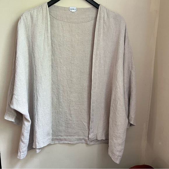 linenfox 100% linen kimono jacket - Picture 5 of 12